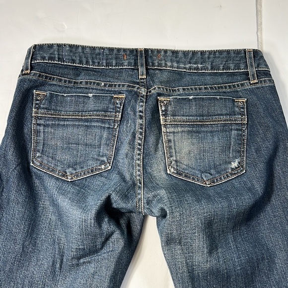 LIMITED edition Gap Jeans mid-tone blue distressed - Picture 6 of 12